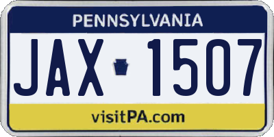 PA license plate JAX1507