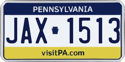 PA license plate JAX1513