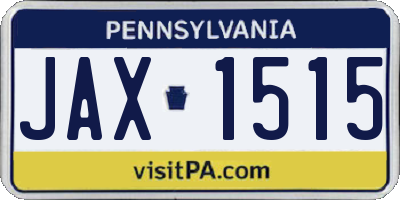 PA license plate JAX1515