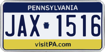 PA license plate JAX1516
