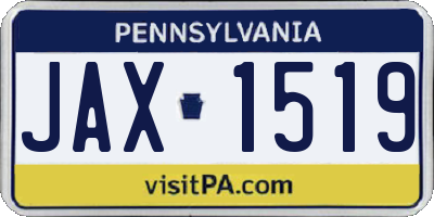 PA license plate JAX1519
