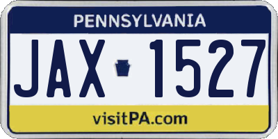 PA license plate JAX1527