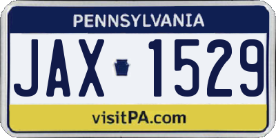 PA license plate JAX1529