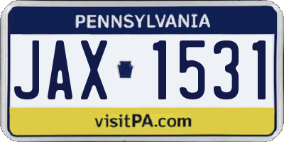PA license plate JAX1531