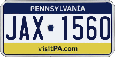 PA license plate JAX1560