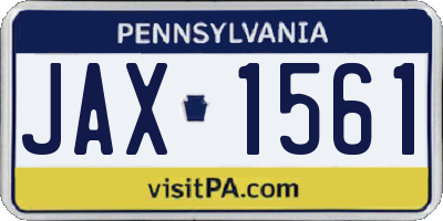 PA license plate JAX1561
