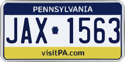 PA license plate JAX1563