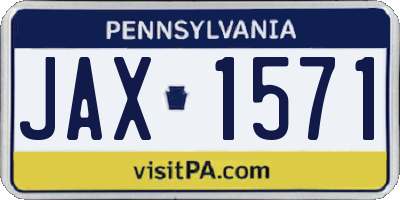 PA license plate JAX1571