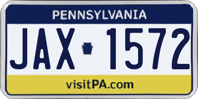 PA license plate JAX1572