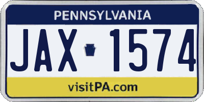 PA license plate JAX1574