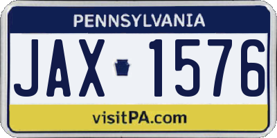 PA license plate JAX1576