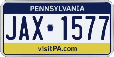 PA license plate JAX1577