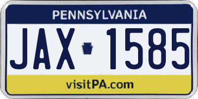 PA license plate JAX1585