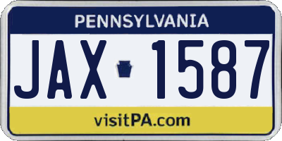 PA license plate JAX1587