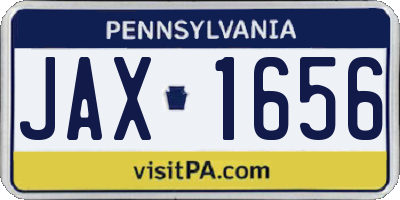 PA license plate JAX1656