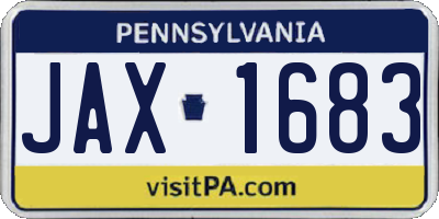 PA license plate JAX1683