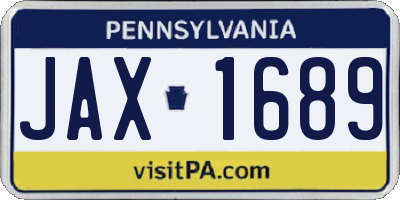 PA license plate JAX1689