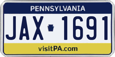 PA license plate JAX1691