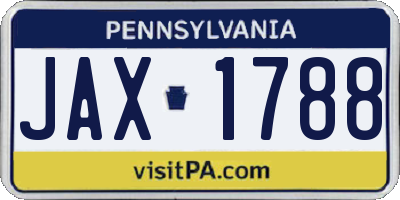 PA license plate JAX1788