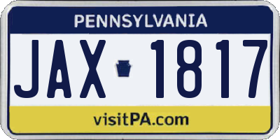 PA license plate JAX1817