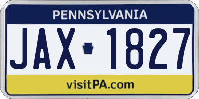 PA license plate JAX1827