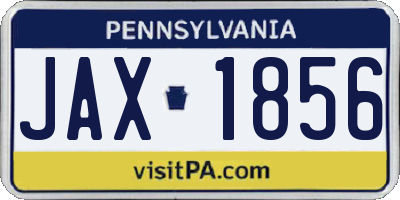 PA license plate JAX1856