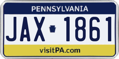 PA license plate JAX1861