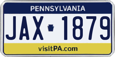 PA license plate JAX1879