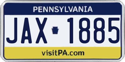 PA license plate JAX1885