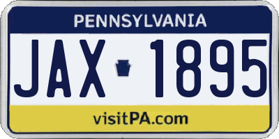 PA license plate JAX1895