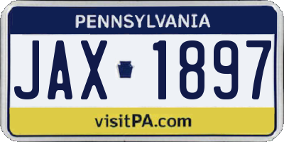 PA license plate JAX1897