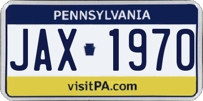PA license plate JAX1970