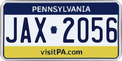 PA license plate JAX2056