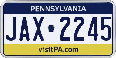 PA license plate JAX2245