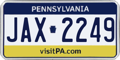 PA license plate JAX2249