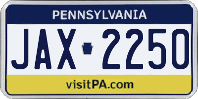 PA license plate JAX2250