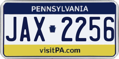 PA license plate JAX2256