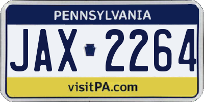 PA license plate JAX2264