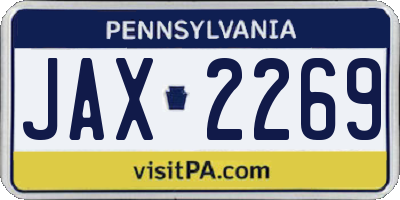 PA license plate JAX2269