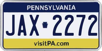 PA license plate JAX2272