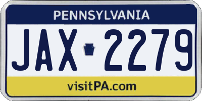 PA license plate JAX2279