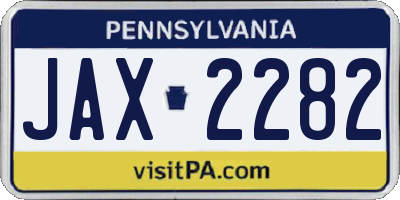 PA license plate JAX2282