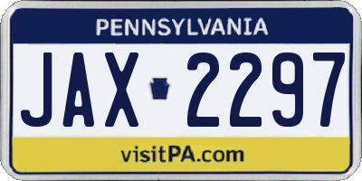 PA license plate JAX2297