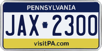 PA license plate JAX2300