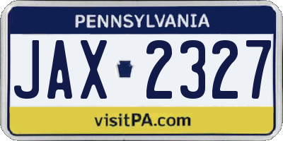 PA license plate JAX2327