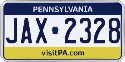 PA license plate JAX2328