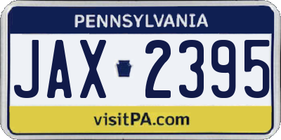 PA license plate JAX2395