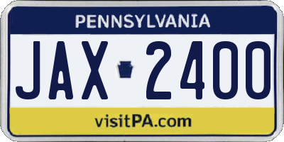 PA license plate JAX2400