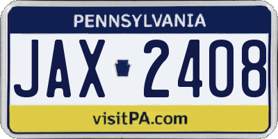 PA license plate JAX2408