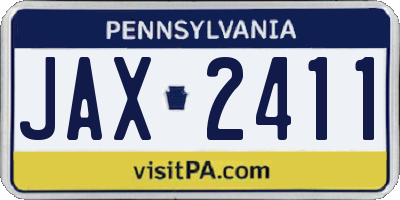 PA license plate JAX2411